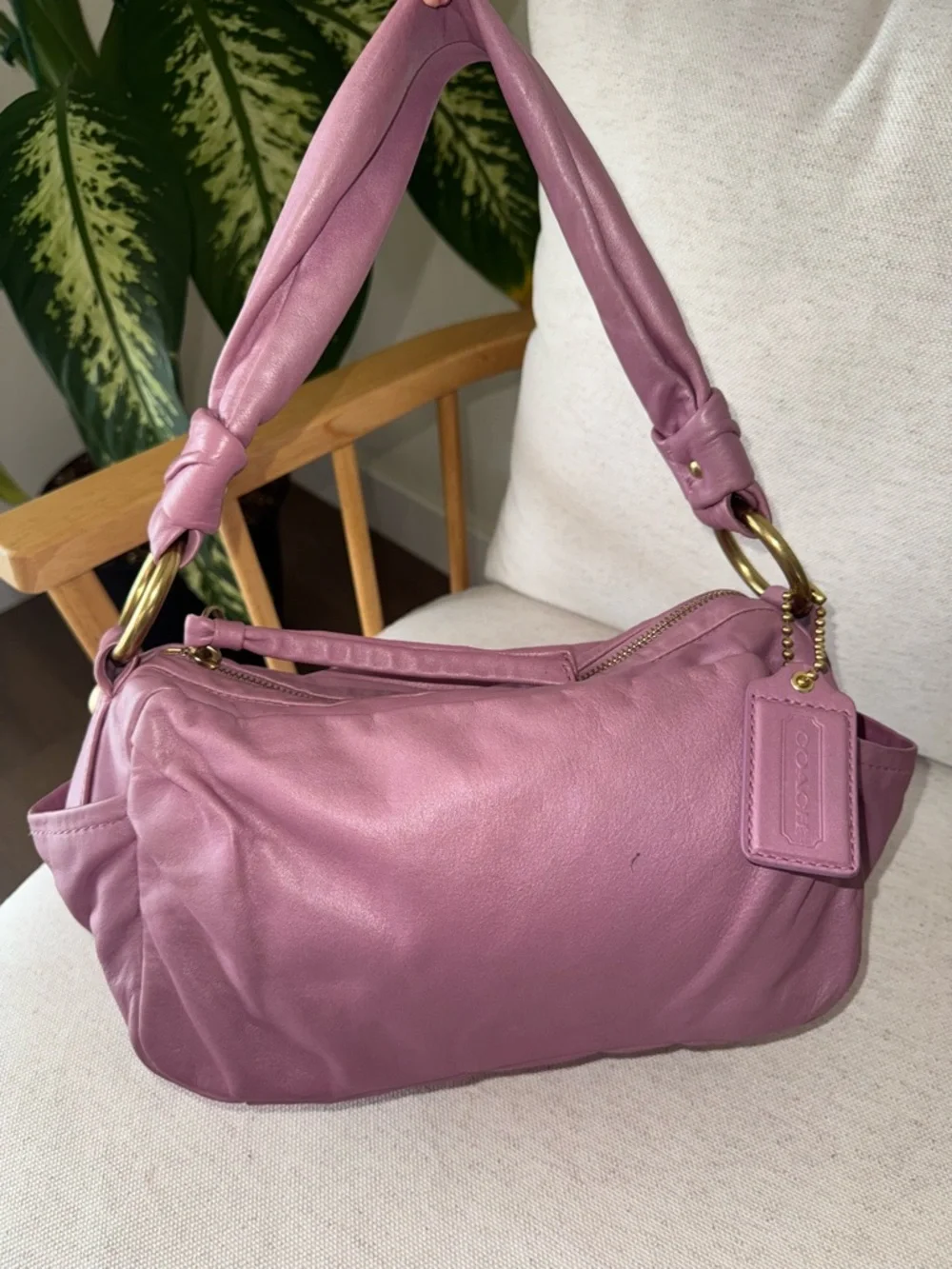 Coach Parker VTG Barbie Pink Shoulder Y2K Leather Shoulder HandBag Purse #13442